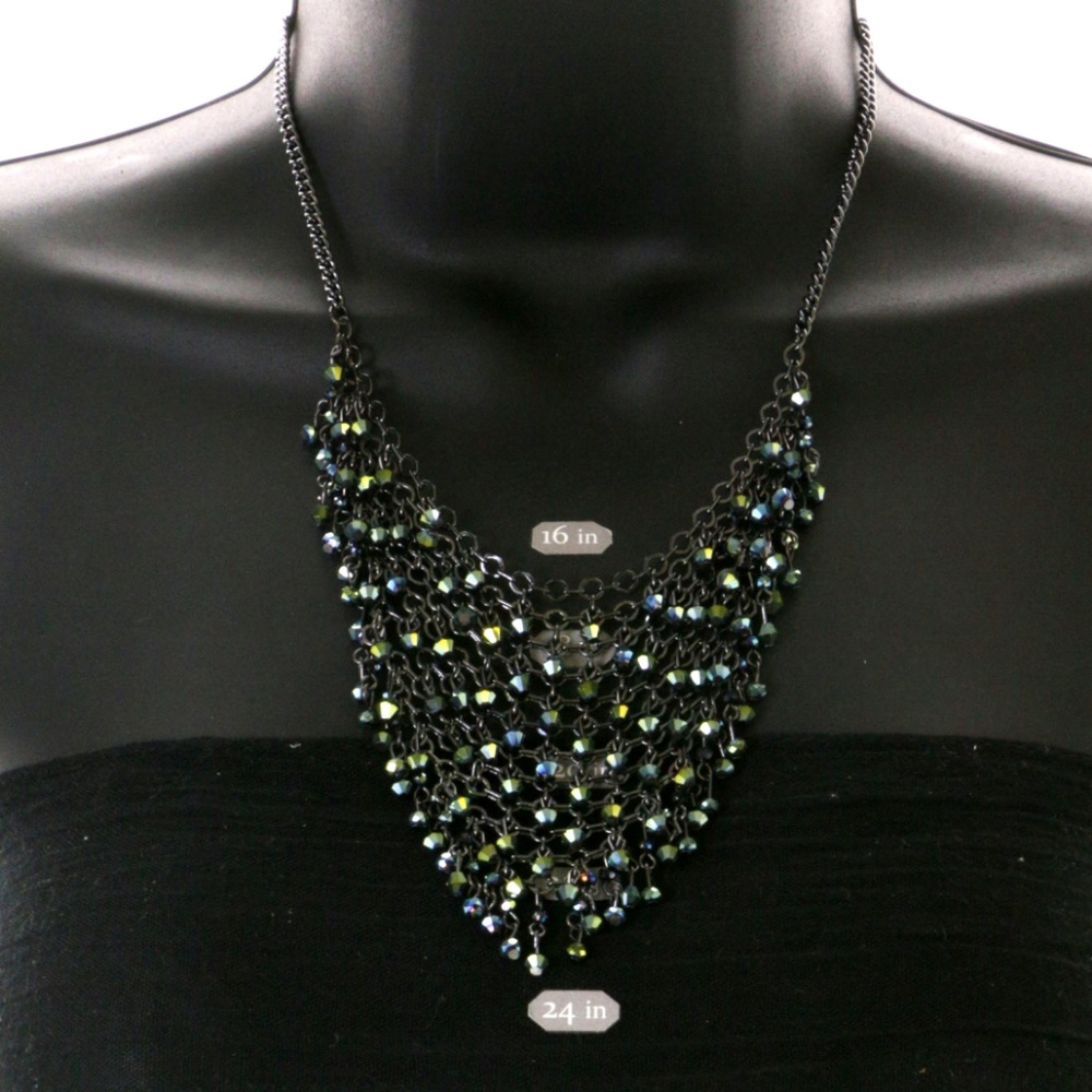 Express Fashion-Necklace Dark-Silver NWT - Picture 3 of 4